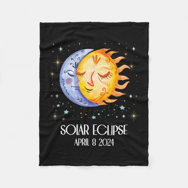 Solar Eclipse 2024 Cute Solar Eclipse Kids Boys Gi Fleece Blanket (Front)