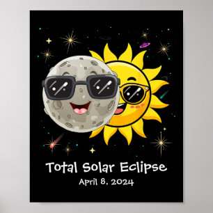 Solar Eclipse 2024 Cute Solar Eclipse Kids Boys Gi Poster