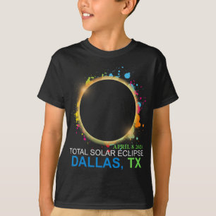Solar Eclipse 2024 Dallas Texas Colourful Totality T-Shirt