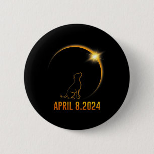 Solar Eclipse 2024 Dog Totality 1  6 Cm Round Badge