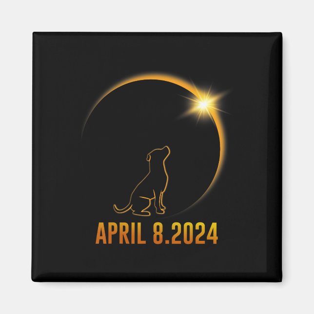 Solar Eclipse 2024 Dog Totality 1  Magnet (Front)