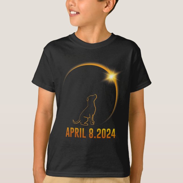 Solar Eclipse 2024 Dog Totality 1  T-Shirt (Front)
