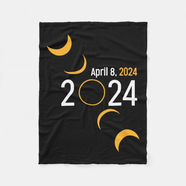 Solar Eclipse 2024  Fleece Blanket (Front)