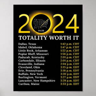 Solar Eclipse 2024 Funny Totality Worth It Total U Poster