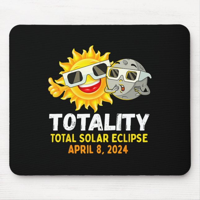 Solar Eclipse 2024 Gles Funny Sun Moon Kids Boys  Mouse Mat (Front)