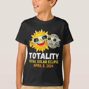 Solar Eclipse 2024 Gles Funny Sun Moon Kids Boys  T-Shirt