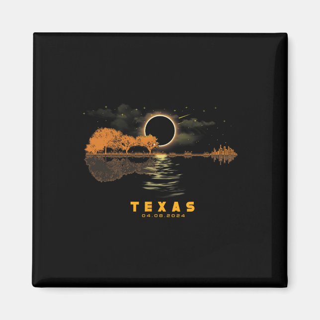Solar Eclipse 2024 Guitar 04.08.24 Totality Texas  Magnet (Front)