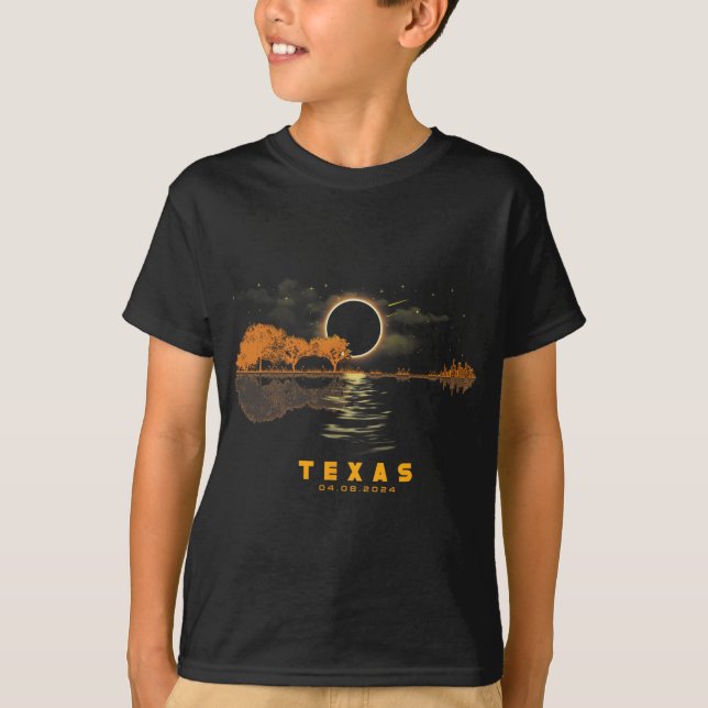 Solar Eclipse 2024 Guitar 04.08.24 Totality Texas  T-Shirt (Front)