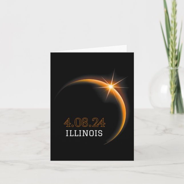 Solar Eclipse 2024 Illinois Totality Spring 4.08.2 Card (Front)