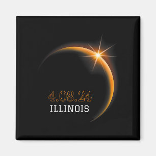 Solar Eclipse 2024 Illinois Totality Spring 4.08.2 Magnet