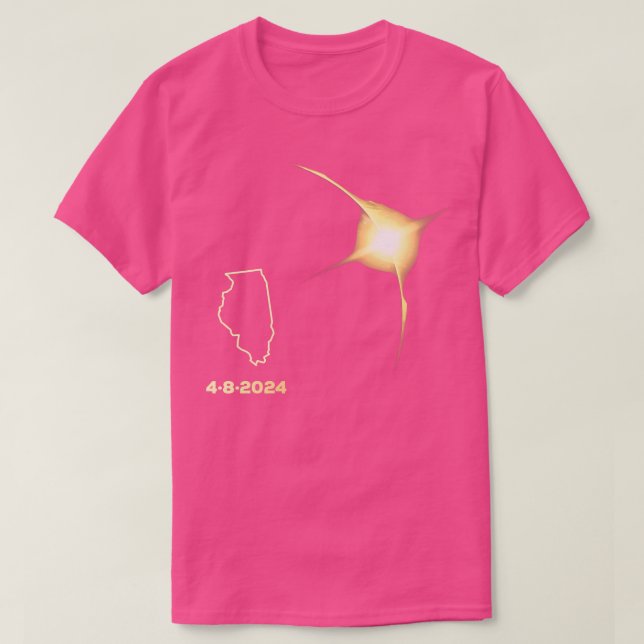Solar Eclipse 2024 Illinois TShirt (Design Front)
