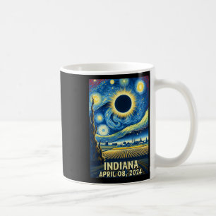 Solar Eclipse 2024 Indiana Starry Night Coffee Mug