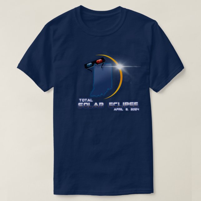 Solar Eclipse 2024 Indiana T-Shirt (Design Front)