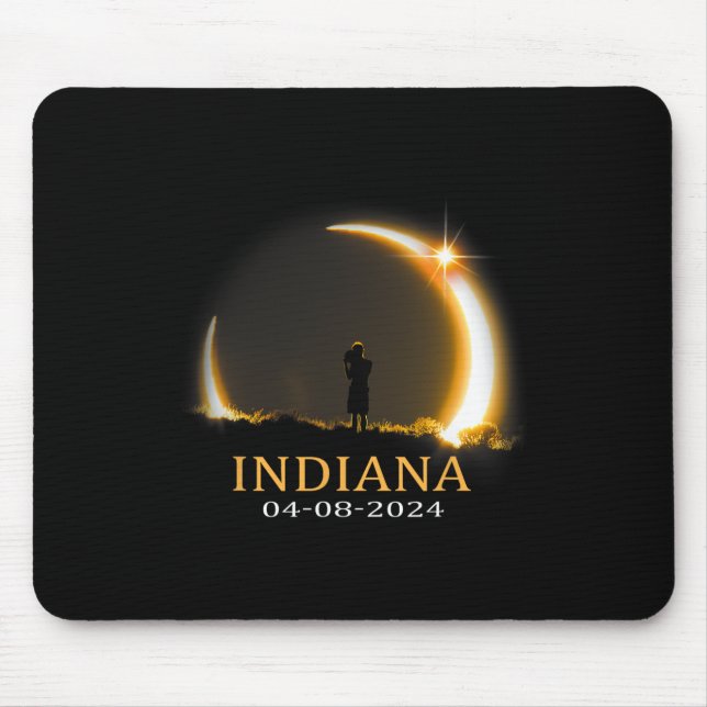 Solar Eclipse 2024 Indiana Total Solar Eclipse  Mouse Mat (Front)