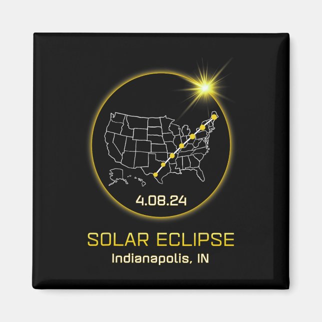 Solar Eclipse 2024 Indianapolis In Indiana Totalit Magnet (Front)