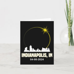 Solar Eclipse 2024 Indianapolis Skyline Indiana Ec Card