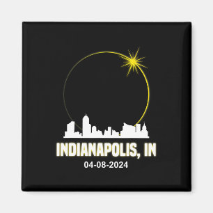 Solar Eclipse 2024 Indianapolis Skyline Indiana Ec Magnet