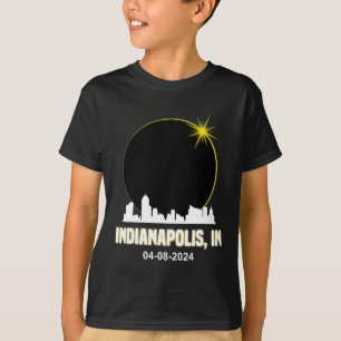 Solar Eclipse 2024 Indianapolis Skyline Indiana Ec T-Shirt
