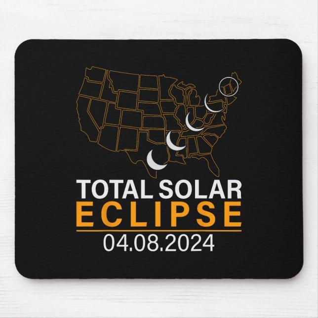 Solar Eclipse 2024 Map Eclipse April 8 2024 Eclips Mouse Mat (Front)