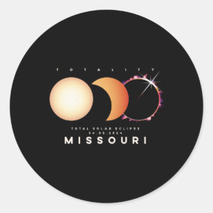 Solar Eclipse 2024 Missouri Total Eclipse Astronom Classic Round Sticker