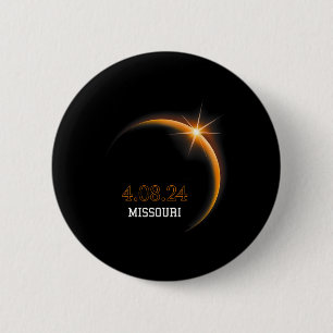 Solar Eclipse 2024 Missouri Totality Spring 4.08.2 6 Cm Round Badge
