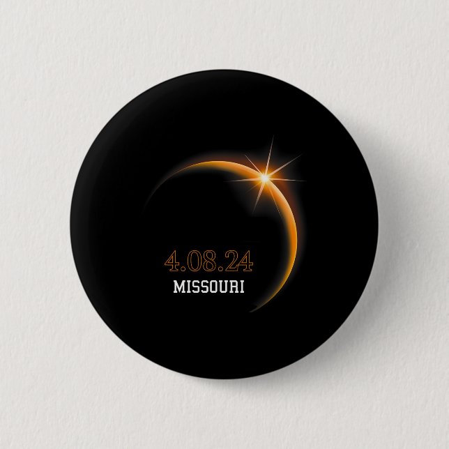 Solar Eclipse 2024 Missouri Totality Spring 4.08.2 6 Cm Round Badge (Front)