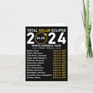 Solar Eclipse 2024 North America Tour State Totali Card