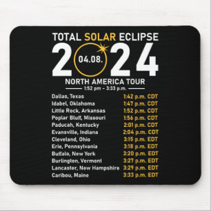 Solar Eclipse 2024 North America Tour State Totali Mouse Mat