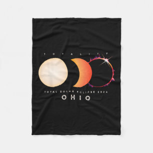 Solar Eclipse 2024 Ohio Total Eclipse America Grap Fleece Blanket