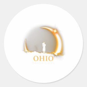 Solar Eclipse 2024 Ohio Total Solar Eclipse 1 Classic Round Sticker