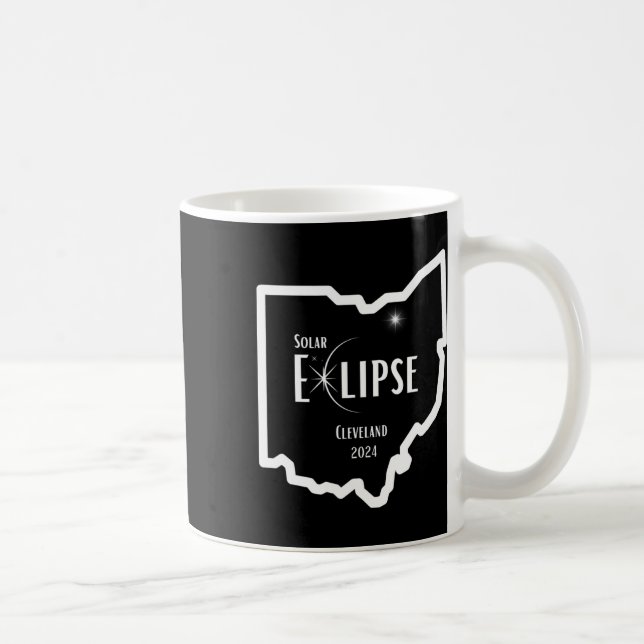 Solar Eclipse 2024 Ohio Total Solar Eclipse Clevel Coffee Mug (Right)