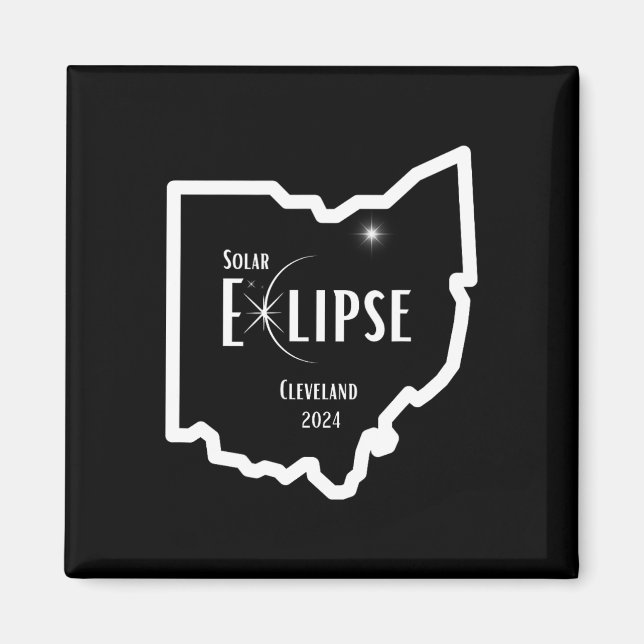 Solar Eclipse 2024 Ohio Total Solar Eclipse Clevel Magnet (Front)