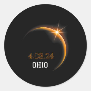 Solar Eclipse 2024 Ohio Totality Spring 4.08.24 Classic Round Sticker