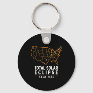 Solar Eclipse 2024 Party America Totality Total Us Key Ring