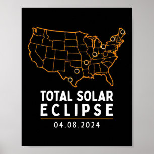 Solar Eclipse 2024 Party America Totality Total Us Poster