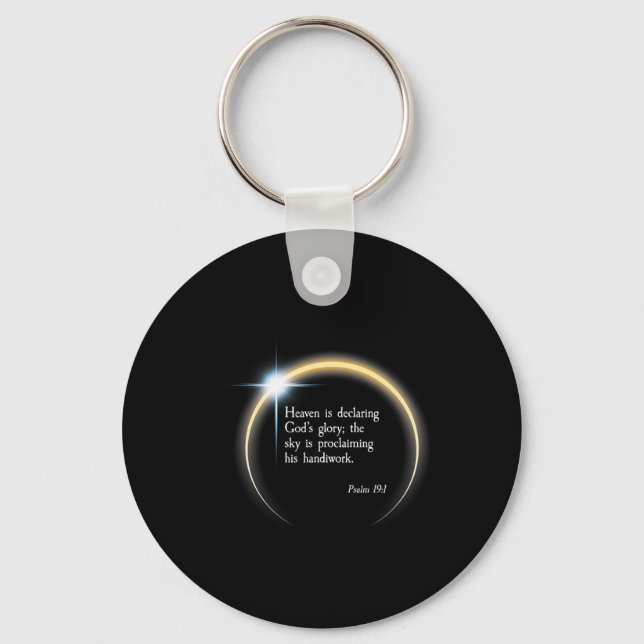 Solar Eclipse 2024 - Psalm 191  Key Ring (Front)
