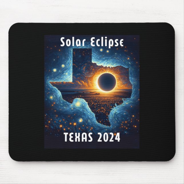 Solar Eclipse 2024 Starry Night  Mouse Mat (Front)
