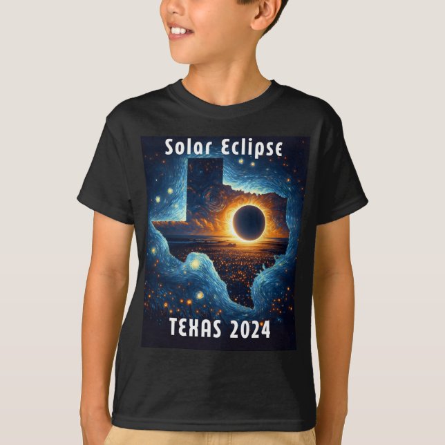 Solar Eclipse 2024 Starry Night  T-Shirt (Front)