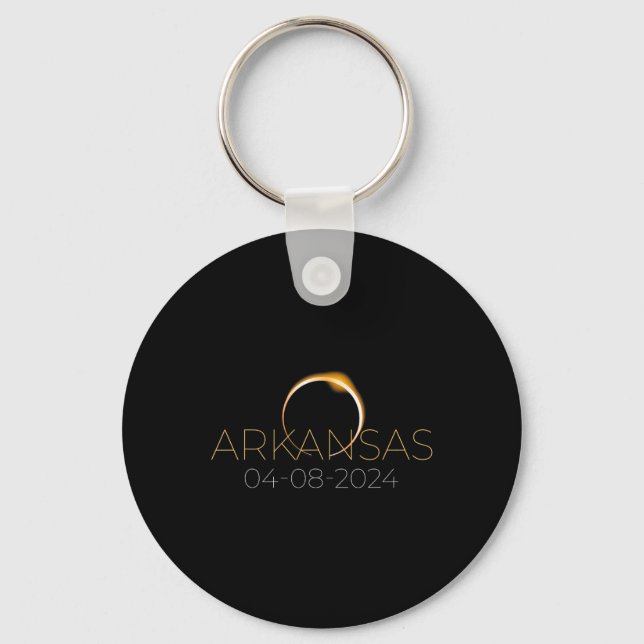 Solar Eclipse 2024 State Arkansas Total Solar Ecli Key Ring (Front)
