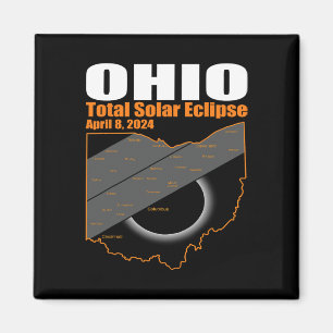 Solar Eclipse 2024 State Ohio Map Total Solar Ecli Magnet