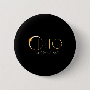 Solar Eclipse 2024 State Ohio Total Solar Eclipse  6 Cm Round Badge