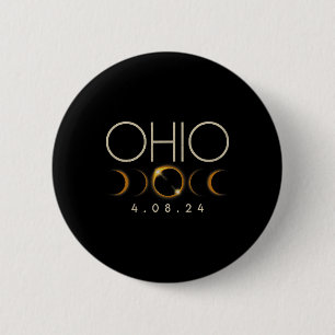 Solar Eclipse 2024 State Ohio Total Solar Eclipse  6 Cm Round Badge