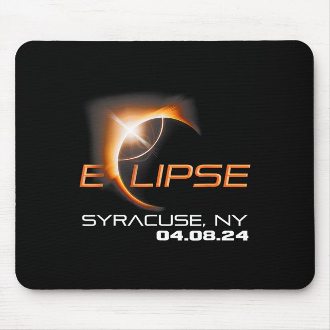 Solar Eclipse 2024 Syracuse New York  Mouse Mat (Front)