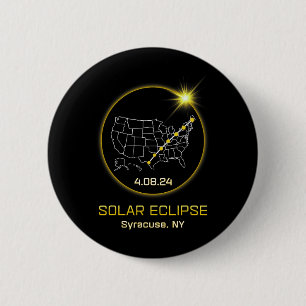 Solar Eclipse 2024 Syracuse Ny New York Totality E 6 Cm Round Badge