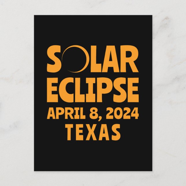 Solar Eclipse 2024 Texas Postcard (Front)