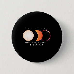 Solar Eclipse 2024 Texas Total Eclipse America Gra 6 Cm Round Badge