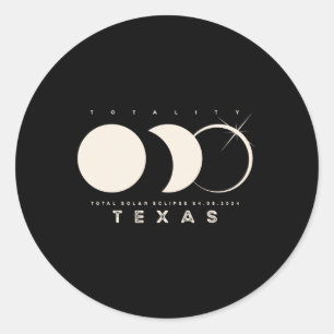 Solar Eclipse 2024 Texas Total Eclipse Astronomy G Classic Round Sticker