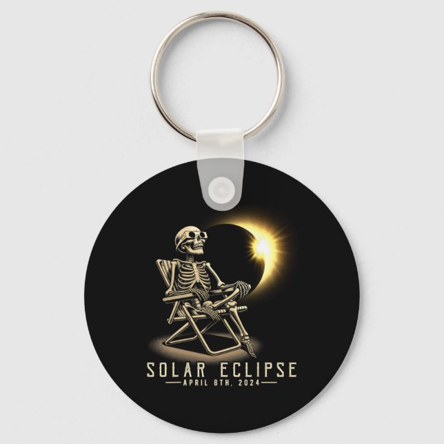 Solar Eclipse 2024 Total Eclipse April 8th 2024 Sk Key Ring (Front)