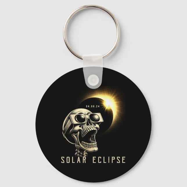 Solar Eclipse 2024 Total Eclipse April 8th 2024 Sk Key Ring (Front)