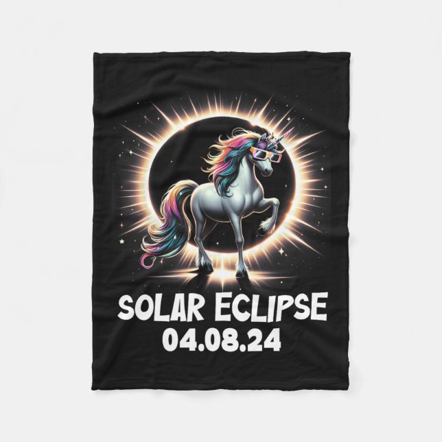 Solar Eclipse 2024 Total Eclipse April 8th 24 Unic Fleece Blanket (Front)